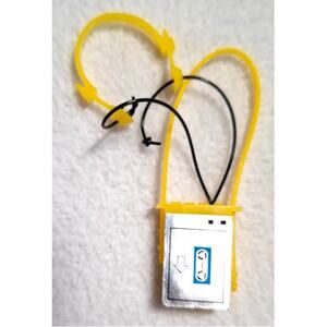 Vtg 80s Mattel Barbie Yellow Walkman Cassette Player Headphones Toy Miniature